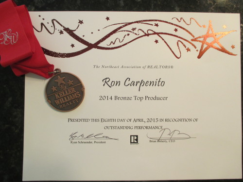 Ron Carpenito - Keller Williams Realty Andover - Top Producer Award