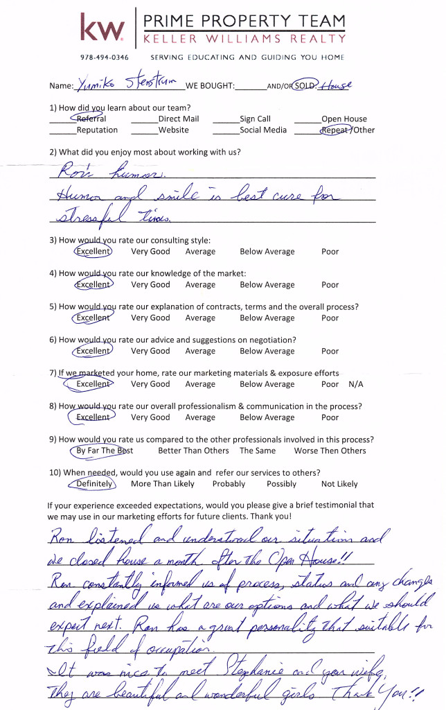 Client Review - Home sale in Dracut, MA
